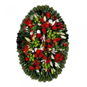 Венок из живых цветов 8