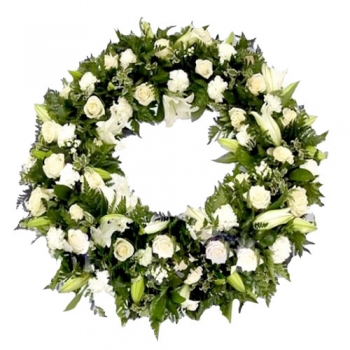 Венок из живых цветов 6