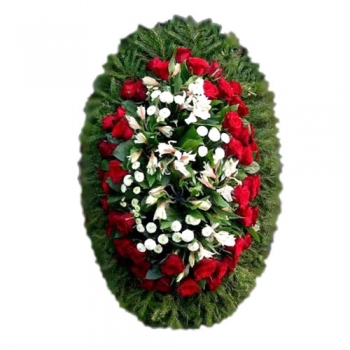 Венок из живых цветов 10