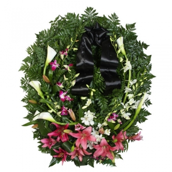 Венок из живых цветов 5